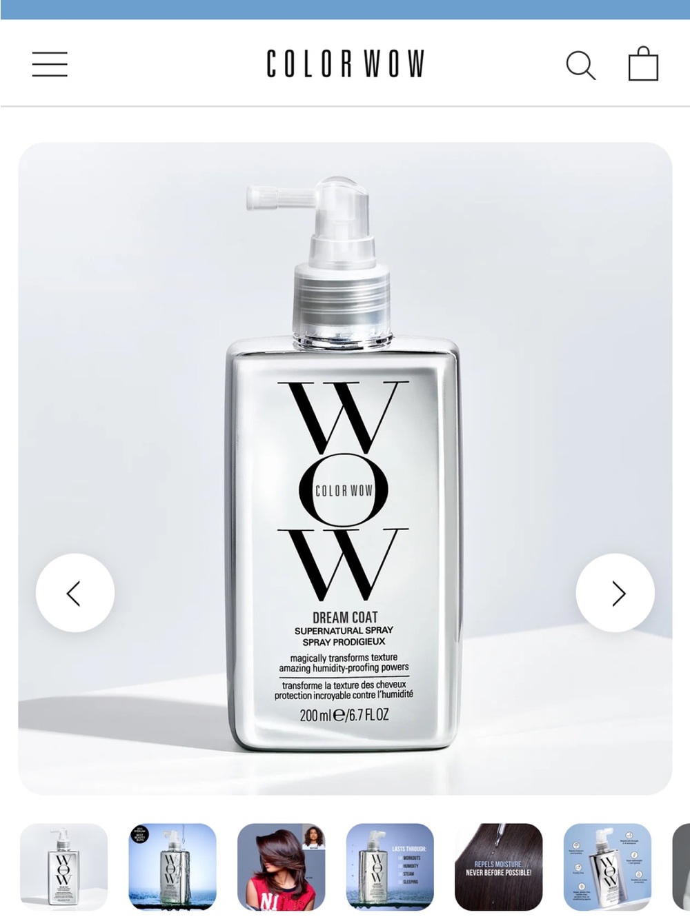 COLOR WOW Dream Coat Lightweight Silver Finishing Spray
